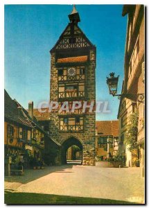 Postcard Modern picturesque Alsace Riquewihr The Dolder high door pierced in ...