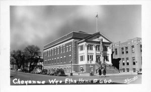 Albrights Cheyenne Wyoming 1930s Fraternal Elks Home RPPC real photo 10318