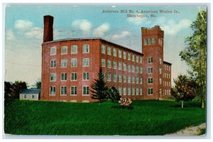 c1910's Anderson Mill No. 4 American Woolen County Skowhegan ME Antique Postcard