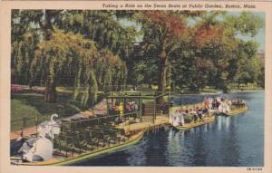 Massachusetts Boston Taking A Ride On Swan Boats At Public Garden Curteich