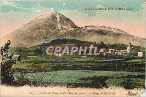 Old Postcard Puy de Dome Le Petit Puy de Dome and the Village of Orcines Auve...