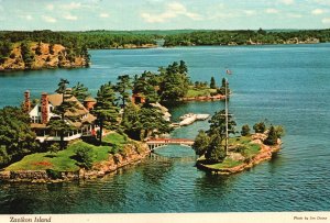 1000 Islands Aerial View Zavicon Island New York NY by TIC&N Vintage Postcard