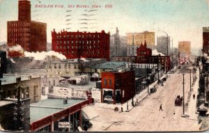 Iowa Des Moines Birds Eye View 1911