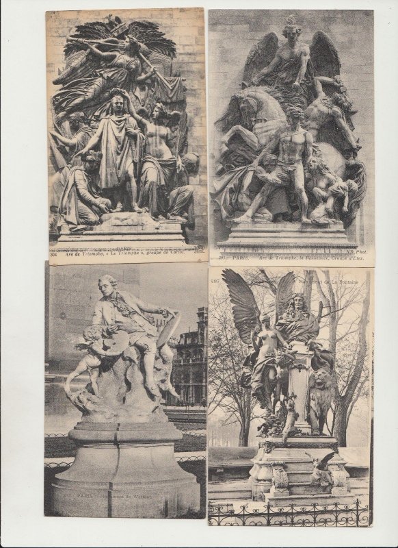 PARIS STATUES 52 Vintage Postcards Mostly pre-1940 (L5604)