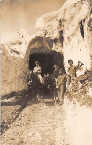 J27/ Ouray Colorado RPPC Postcard c1910 Miners Snow Tunnel Slide  307