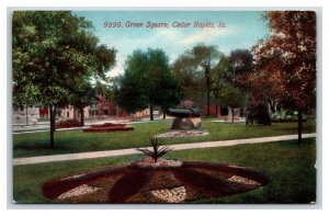 Green Square Cannon Monument Cedar Rapids Iowa IA UNP DB Postcard Y5