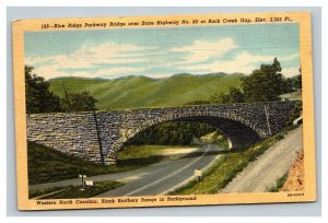 Vintage 1952 Postcard Blue Ridge Parkway Highway 80 Buck Creek Gap NC