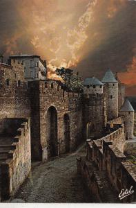 BF21862 la cite coucher de soleil carcassonne  france  front/back image