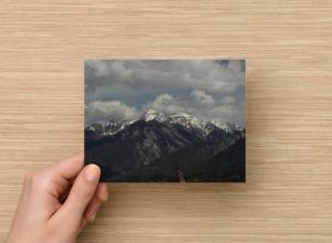 Handmade Postcard Set of 6, Utah Mountain and American Flag, Salt Lake City Utah