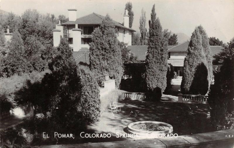 Colorado Springs~Finely Coiffed Hedges @ El Pomar~Real Photo Postcard~RPPC 1940s 