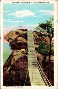 Vintage North Carolina Postcard - Asheville - Chimney Rock - Smoky Mountains