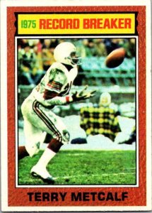 1976 Topps Football Card '75 Record Breaker Terry Metcalf Cardinals sk4678