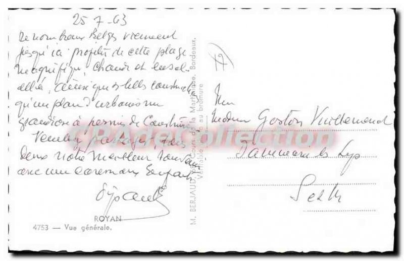 Old Postcard Royan Vue Generale