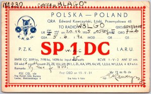 Radio Card SP1DC Polska Poland QRA Edward Kwczynski Amateur Posted Postcard