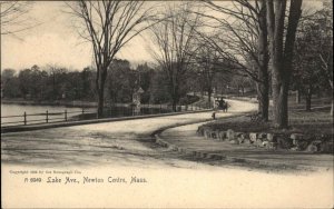 Newton Centre Massachusetts MA Lake Ave c1910 Vintage Postcard