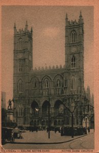 VINTAGE POSTCARD CHURCH OF THE NOTRE' DAME MONTREAL QUEBEC CANADA WEISS CARD