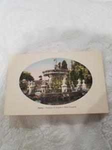 Antique Postcard from Italy, Roma - Fontana di Cupido e Villa Pamphili