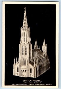 Wuerttemberg Germany Postcard RPPC Photo Ulm Cathedral Chicago Fair 1933 Vintage