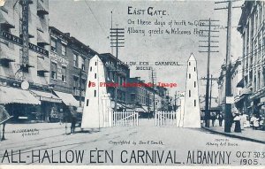 Halloween, Albany Art Union 4 Postcards Set, Entrance Gates to the Carnival