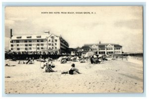 c1930's North End Hotel From Beach Ocean Grove New Jersey NJ Unposted Postcard 