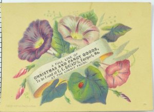 1870's-80's Flowers, Christmas & Fancy Goods. Victorian Trade Card F103