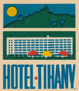 Hungary Tihany Hotel Tihany Vintage Luggage Label sk3865