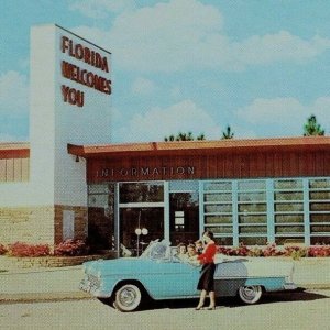 Vintage Florida Information Station, Tellahassee, Florida Postcard P47