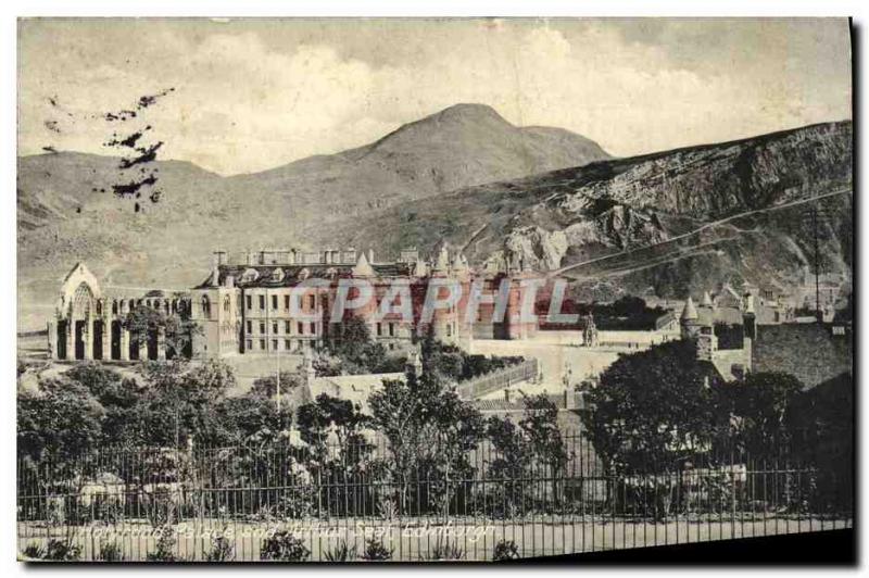 Old Postcard Edinburgh Holyrood Palace and Arthur's Seat