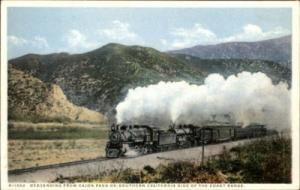 FRED HARVEY CAJON PASS CA RR Train c1910 PC