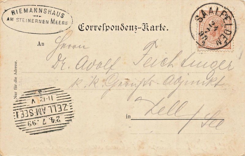 AUSTRIA~Riemannshaus mit Schonfeldspitze~1899 POSTCARD