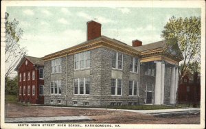 Harrisonburg Virginia VA School South Main High School c1920s Postcard