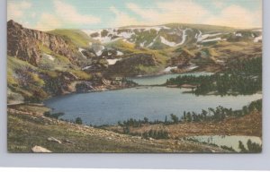 Twin Lakes, Wyoming, Vintage Sanborn Linen Postcard