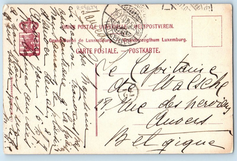 Luxembourg Postcard Princess Hilda Riding Horse 1907 Posted Antique