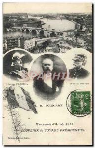Old Postcard Maneuvers travel Presidentile 1913 General Plagnol General Joffr...