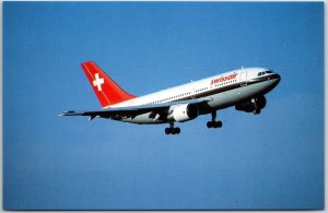 Airplane Airbus Industrie A310-221 HB-IPE c/n 162 of Swissair at Zurich Postcard