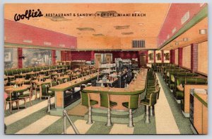 Wolfie's Restaurant And Sandwich Shops Miami Beach Florida Dining Rooms Postcard