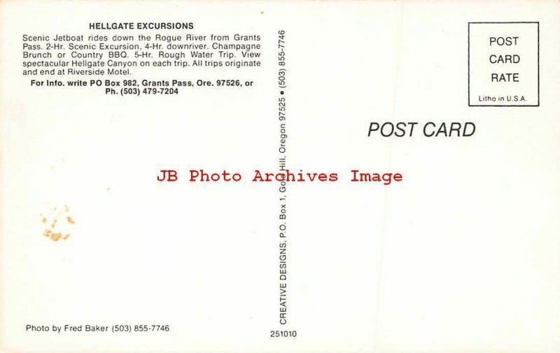 Hellgate Excursions Jetboat Pepper Lee, Rogue River, Grants Pass Oregon