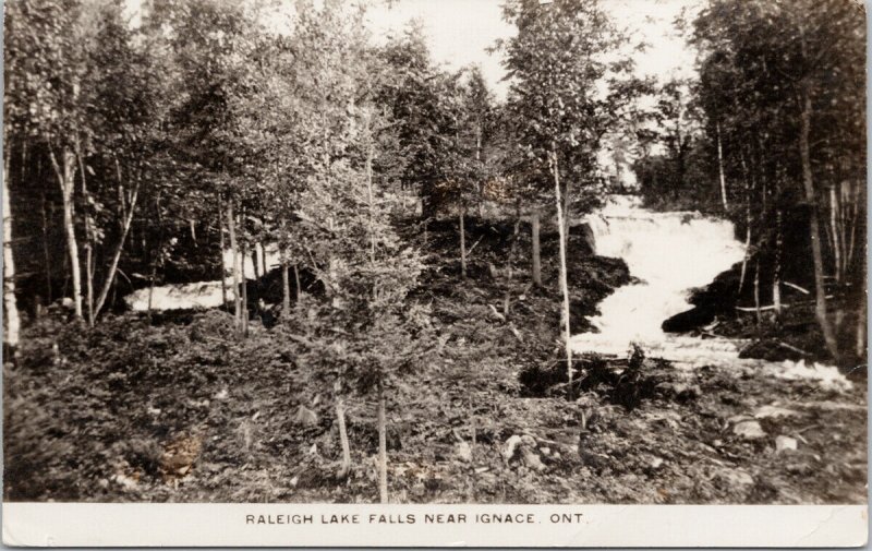Raleigh Lake near Ignace Ontario FT. WM & WPG No. 4 RPO Real Photo Postcard E92