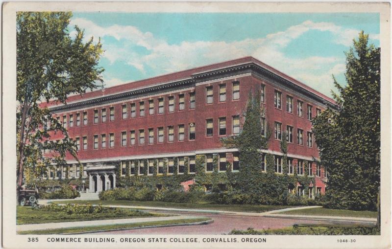 Oregon OR Postcard c1920 CORVALLES State College Commerce Building