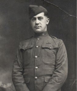 RPPC WWI Army Soldier Sergeant  Ribbon Real Photo Postcard