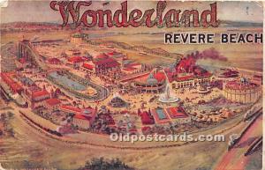 Wonderland Park Revere Beach, MA, USA 1906 light crease, glitter on card