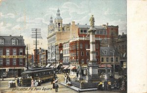 PENN SQUARE Lancaster, Pennsylvania Street Scene ca 1910s Vintage Postcard