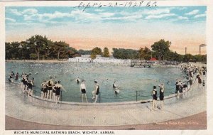 Postcard Wichita Municipal Bathing Beach Wichita Kansas KS