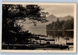 Cumberland England Postcard Peep at Derwentwater c1920's Posted RPPC Photo