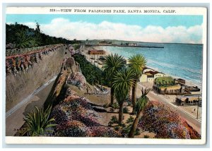 1936 View From Palisades Park Santa Monica California CA Posted Vintage Postcard