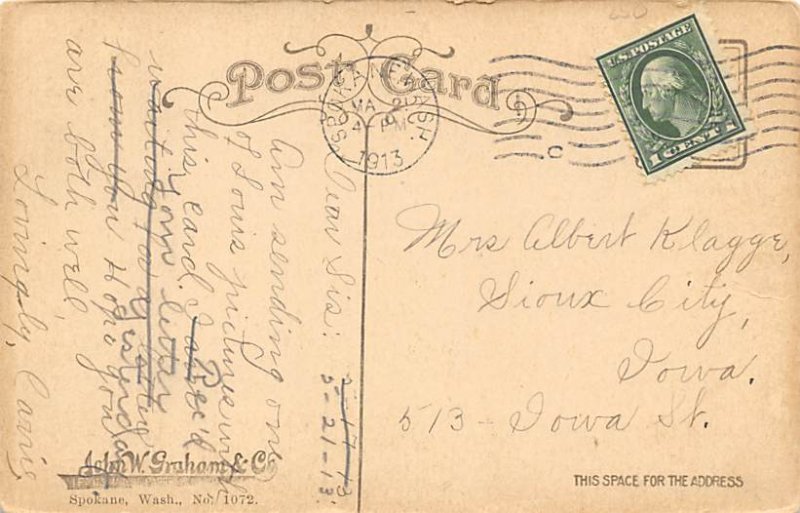 Log Chute on St Joe River Spokane, Washington, USA 1913 