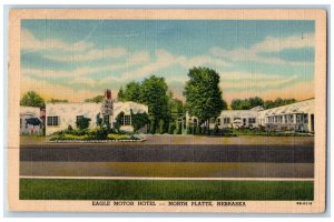 North Platte Nebraska NE Postcard Eagle Motor Hotel Roadside c1930's Vintage