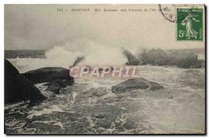 Old Postcard Roscoff Sea Breakers furious with the & # 39ile Batz