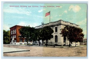 c1910's Government Building And Pythian Temple Waterloo Iowa IA Postcard 