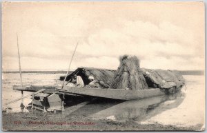 Kashmiri Grain Boats In Wool Lake Transporting Hays Postcard